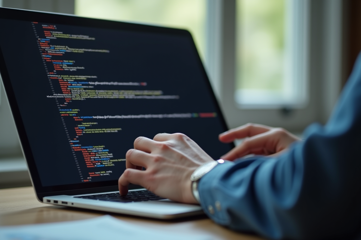 Mains tapant sur un clavier avec erreur de streaming visible