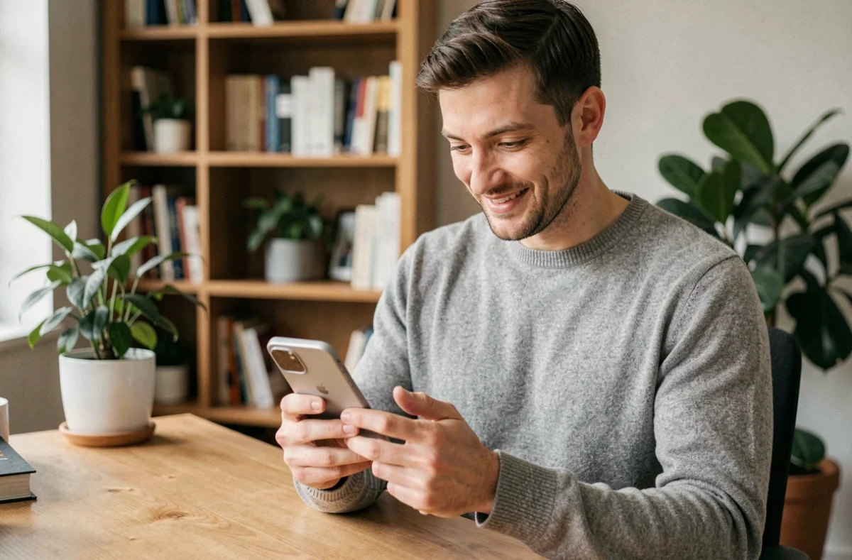 Homme tenant un Google Pixel 6a dans un bureau moderne, illustrant son utilisation quotidienne en 2026