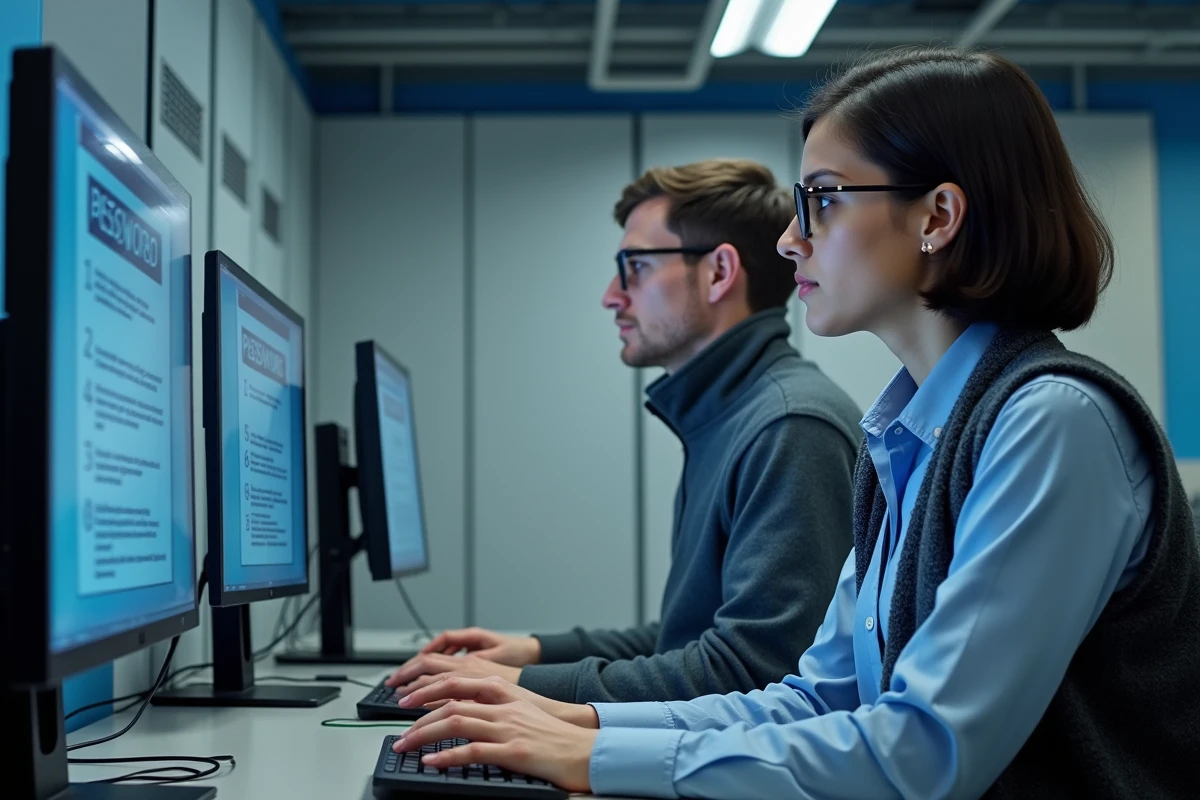 Équipe informatique universitaire présentant les bonnes pratiques de sécurité pour la messagerie académique Amiens
